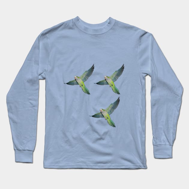 Flying parakeets Long Sleeve T-Shirt by Bwiselizzy